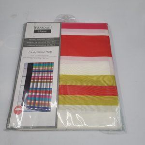 Famous Home Candy Stripe Multi Waterproof Shower Curtain/70'' X72''